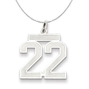 Sterling Silver, Jersey Collection, Medium Number 22 Necklace - 24 In